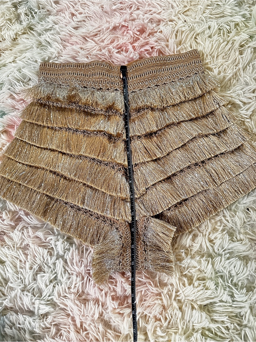 PatBo Metallic Fringe Shorts in Gold Size 4 - Picture 7 of 12